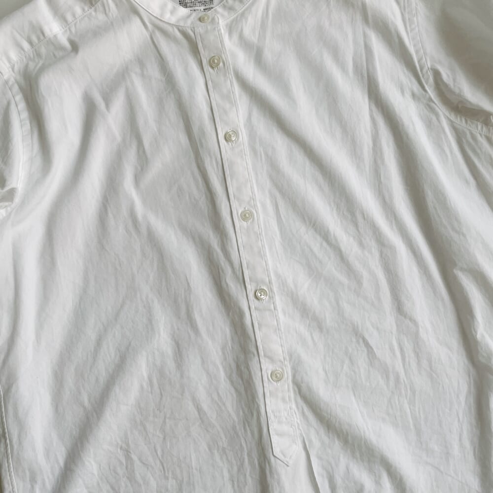 無印良品　スタンドカラー長袖ロングシャツ