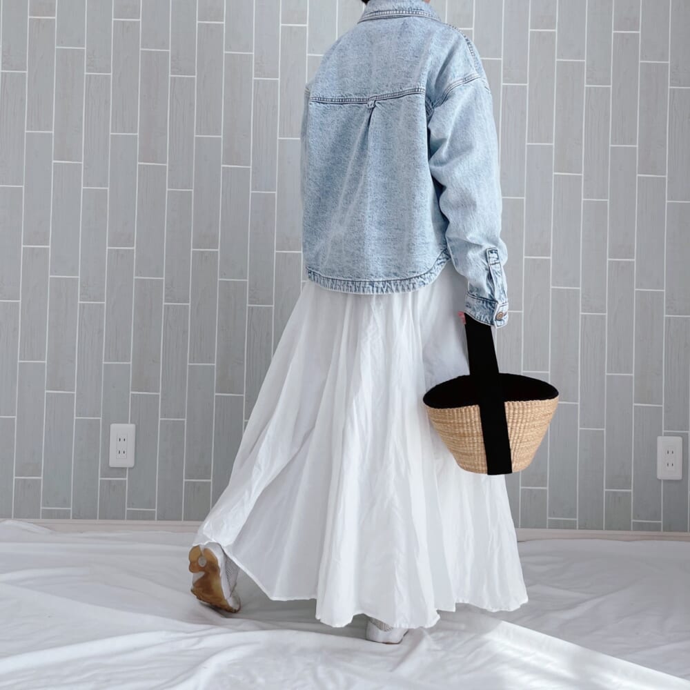 ZARA　デニムジャケット　春コーデ