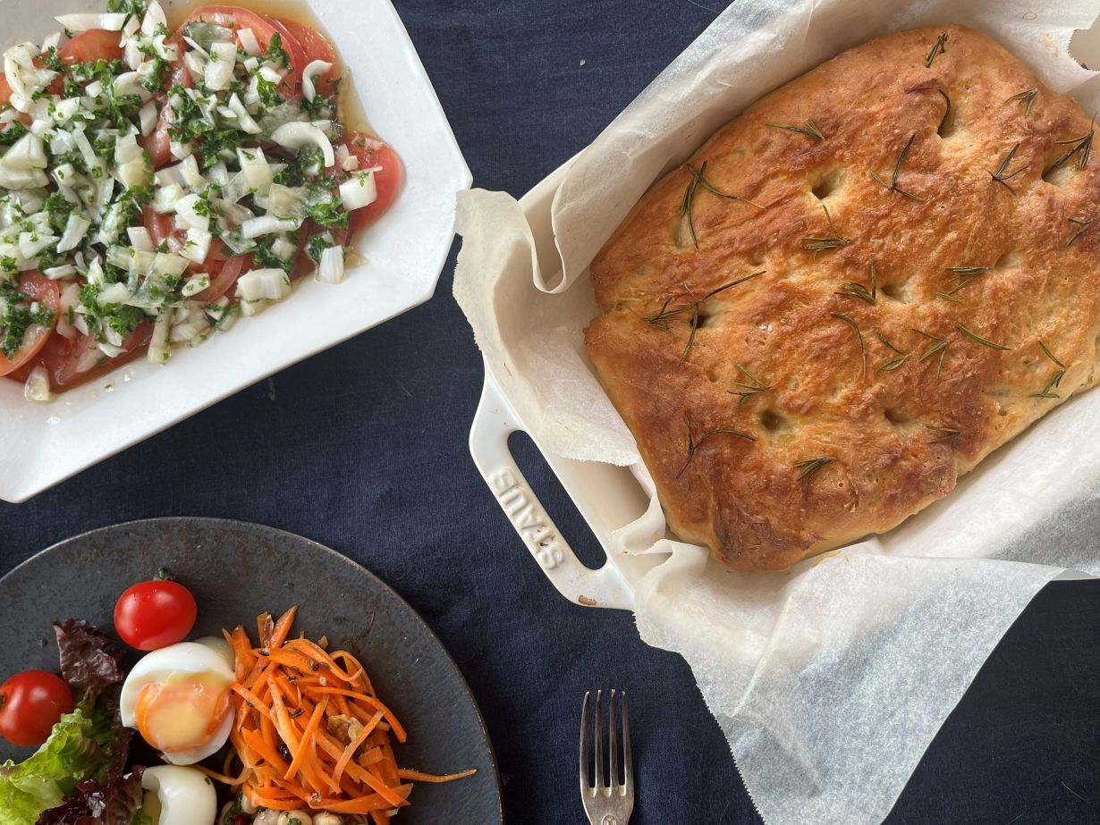 手作りフォカッチャのブランチ