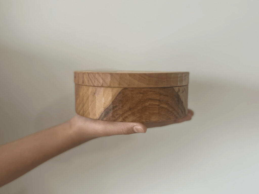たま木工「お弁当箱 まる（しのぎ）」側面