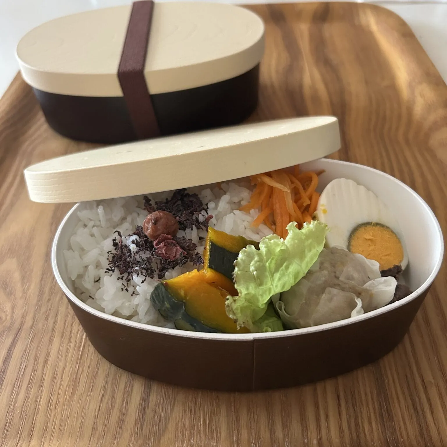 ニトリ「木目風弁当箱（コバンガタ ブラウン）」　なっちんさん作のお弁当