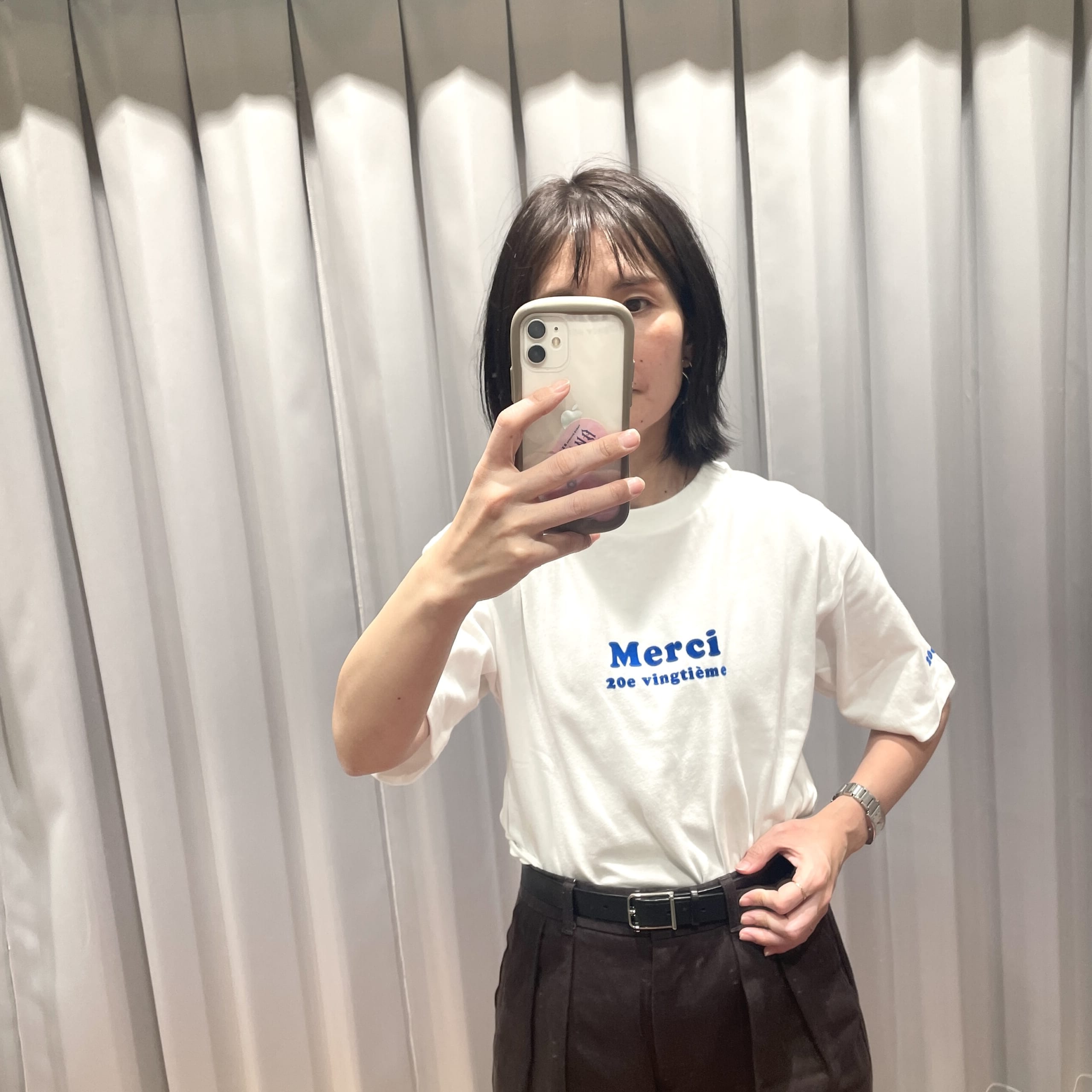 12closet
【洗える】USA コットン Merci Tシャツ
