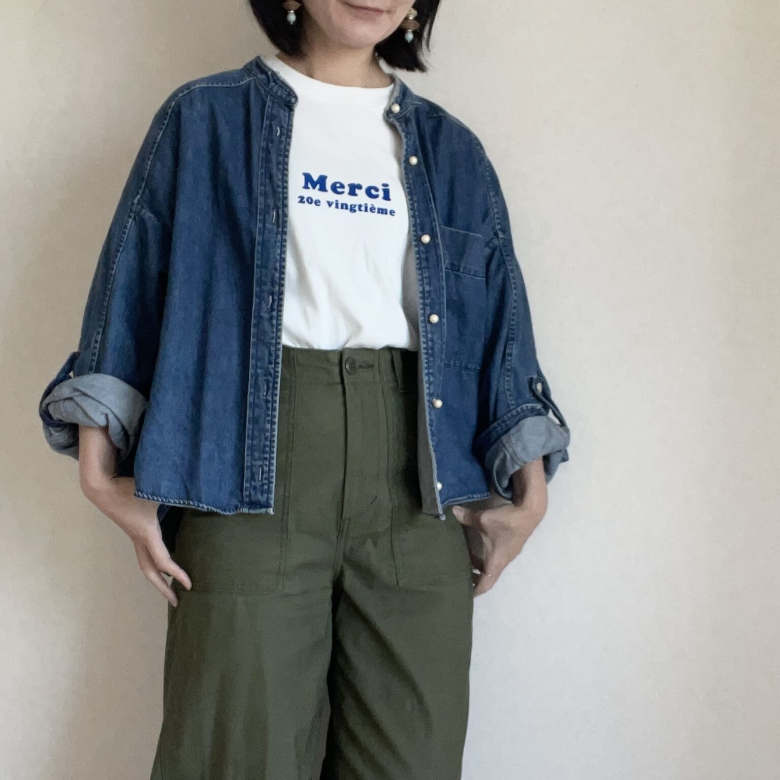 12closet
【洗える】USA コットン Merci Tシャツ