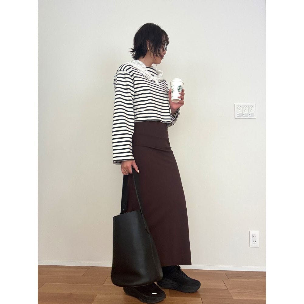 春コーデ　レース　スカーフ