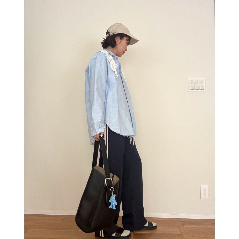 春コーデ　レース　スカーフ