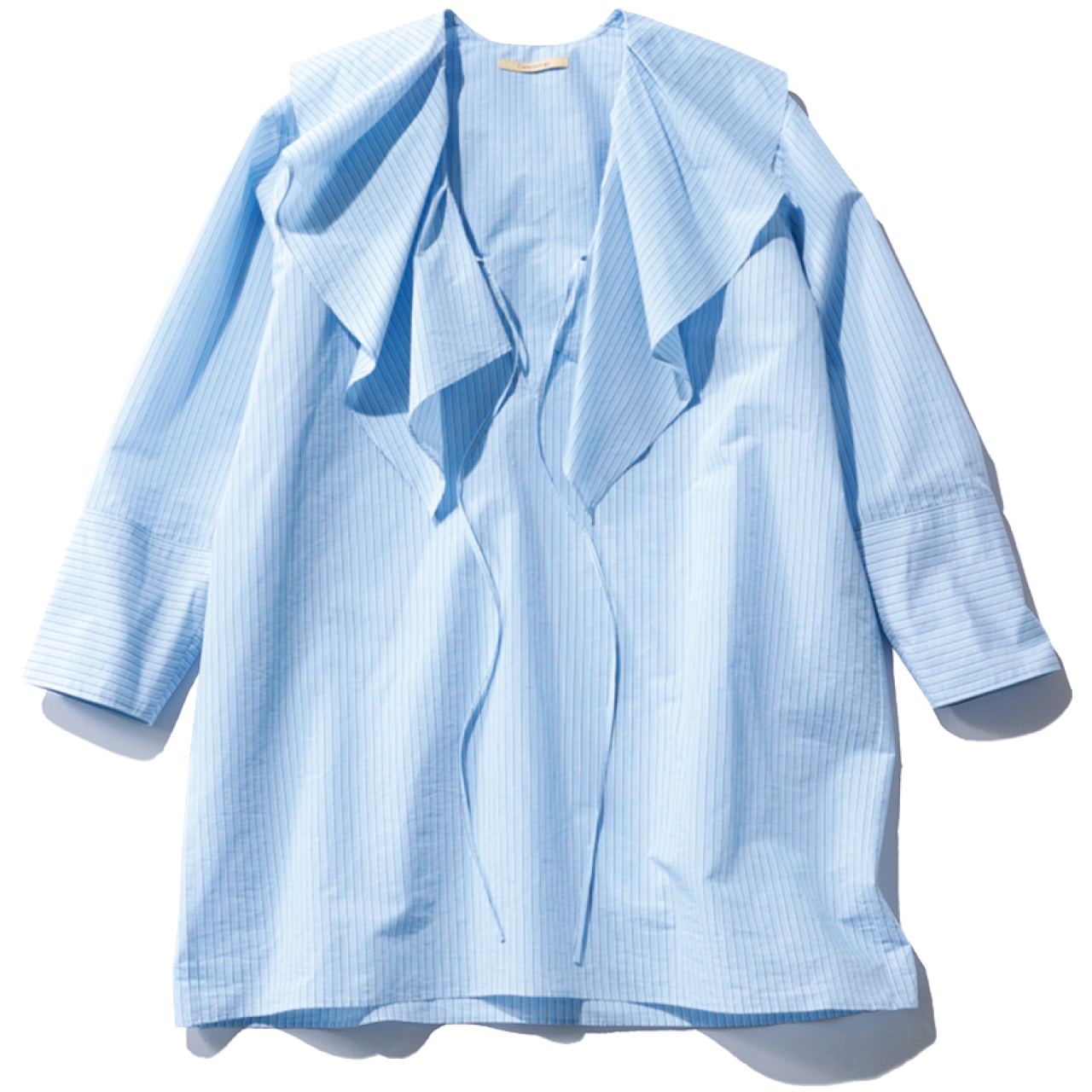 20th Anniv. LEE限定 Curensology（カレンソロジー）【洗える】【LEEマルシェ20th別注】ストライプラッフルブラウス