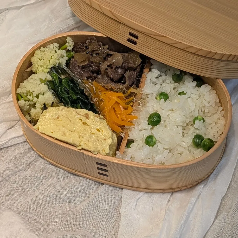 コポさん作の曲げわっぱ弁当　
