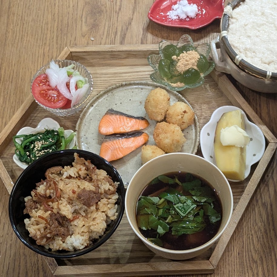 コポ家　夕飯　高浜名物