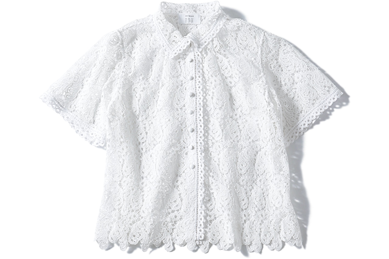 20th Anniv. LEE限定 12closet（トゥエルブクローゼット）【洗える】【石上美津江さんコラボ】インドレースシャツブラウス
