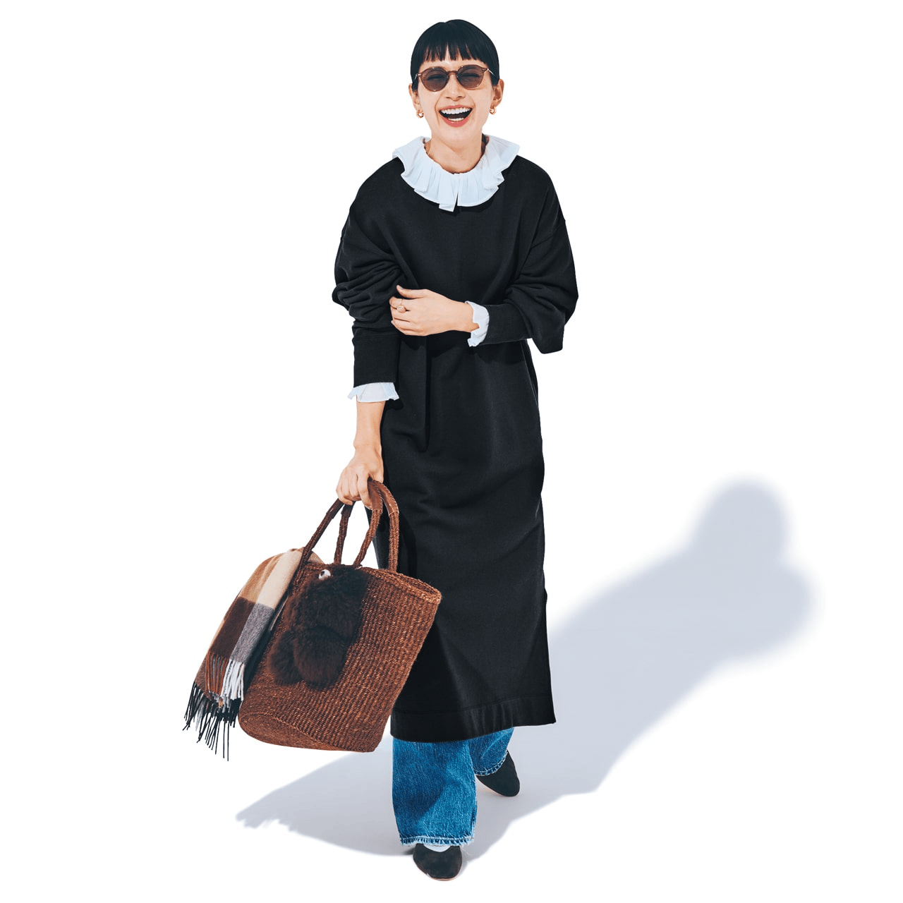 【12closet】「USAコットン 洗える スウェットワンピース」のコーデ2