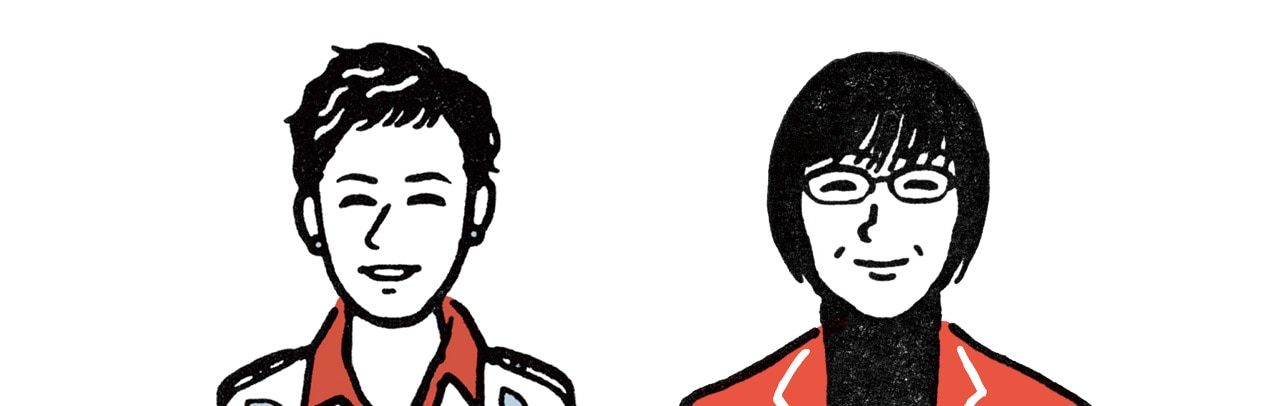 クリス智子さん、森田汐生さんイラスト
