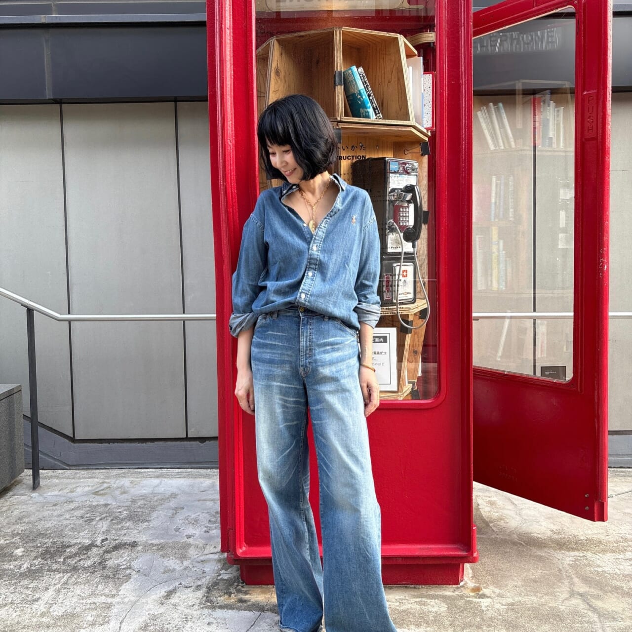 デニムコーデ　ポロラルフローレン　ドゥーズィエムクラス