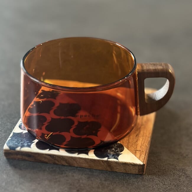 【a.depech |アデペシュ 】ガラス×ウォールナットのティーカップ