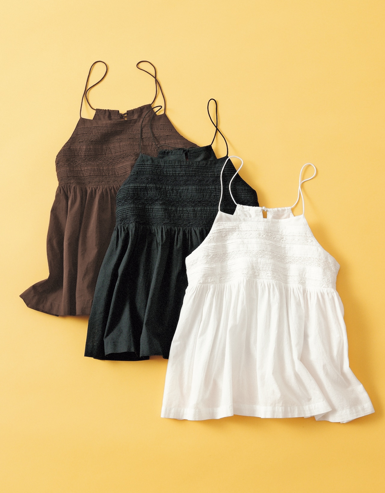 12closet（トゥエルブクローゼット）【洗える】インドコットンレース切り替えキャミソール