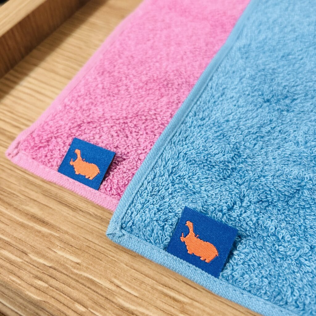 ヒポポタマス「オーガニックコットン&バンブー ハンカチーフタオル」2色