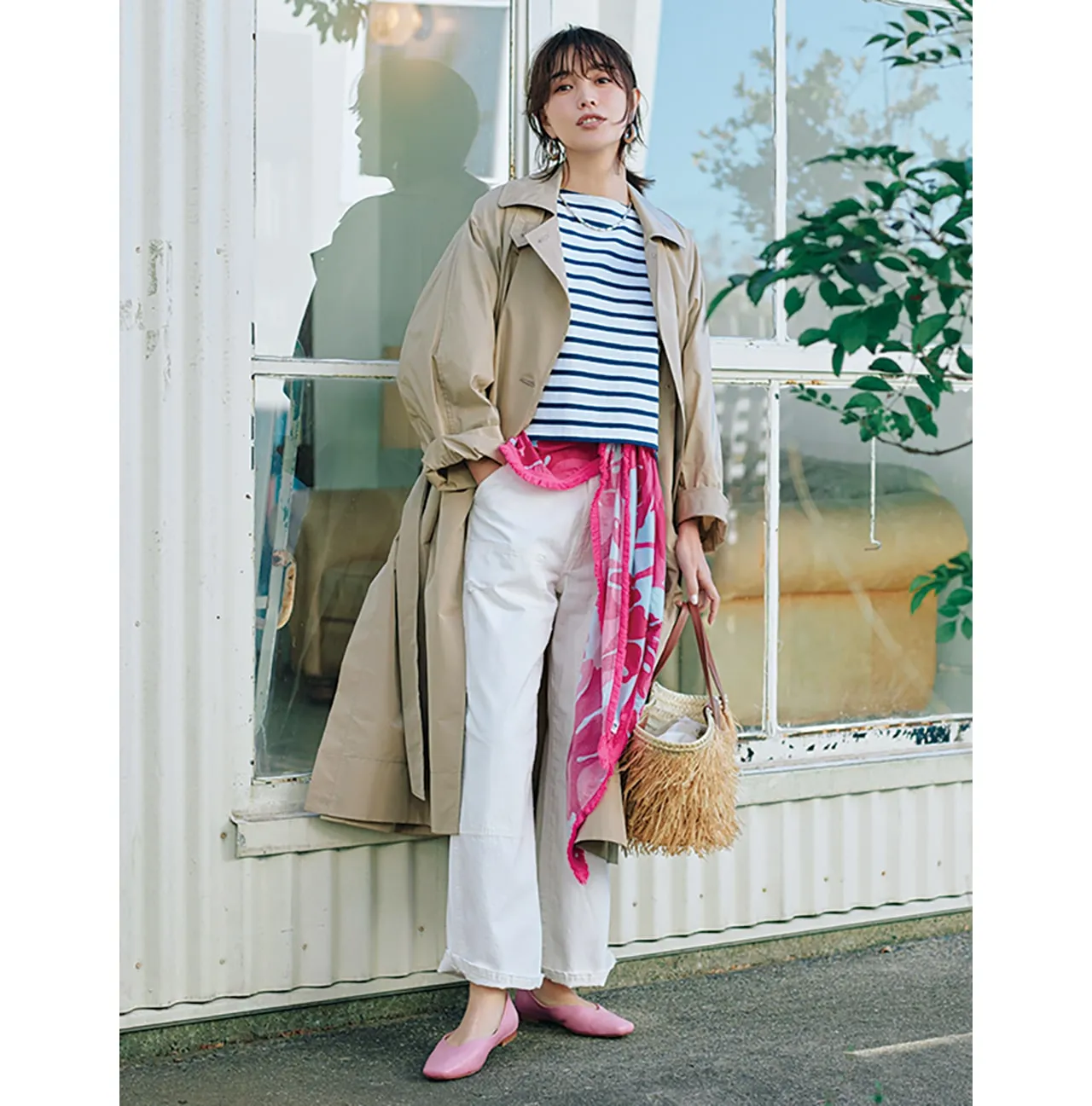 ルミノア　ボーダーカットソー（ブルー）のコーデ