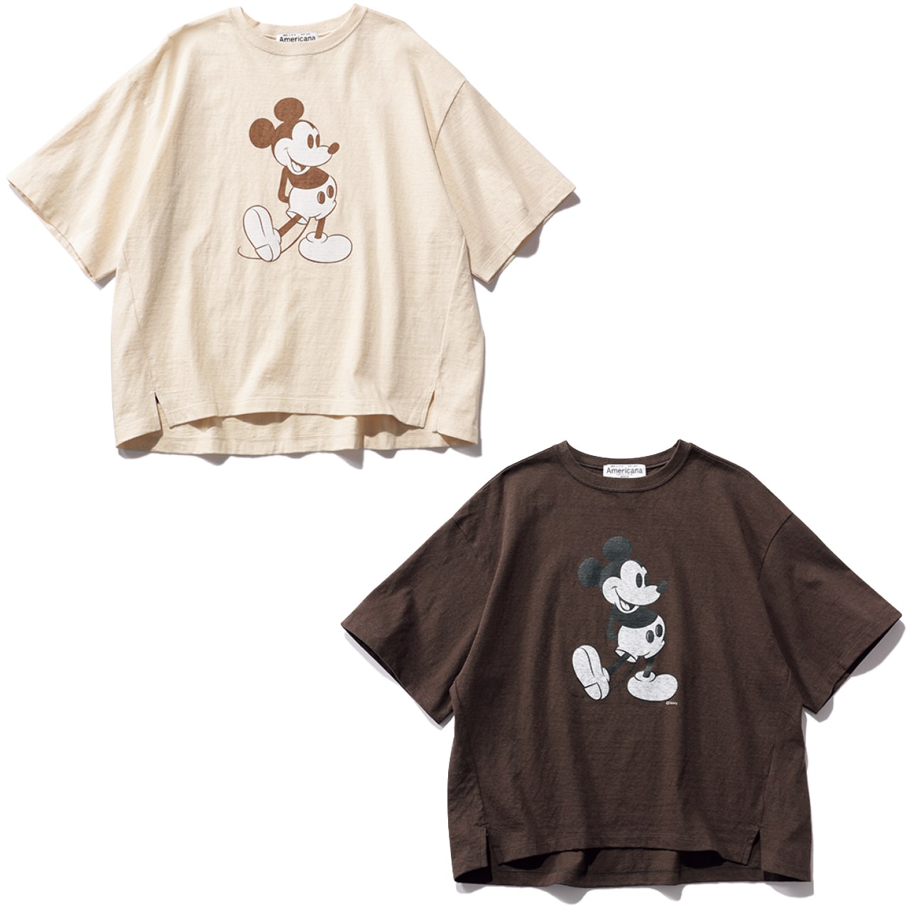 20th Anniv. LEE限定 Americana(アメリカーナ)【洗える】【LEEマルシェ20th別注】Mickey Print TEE(バッジ付き)