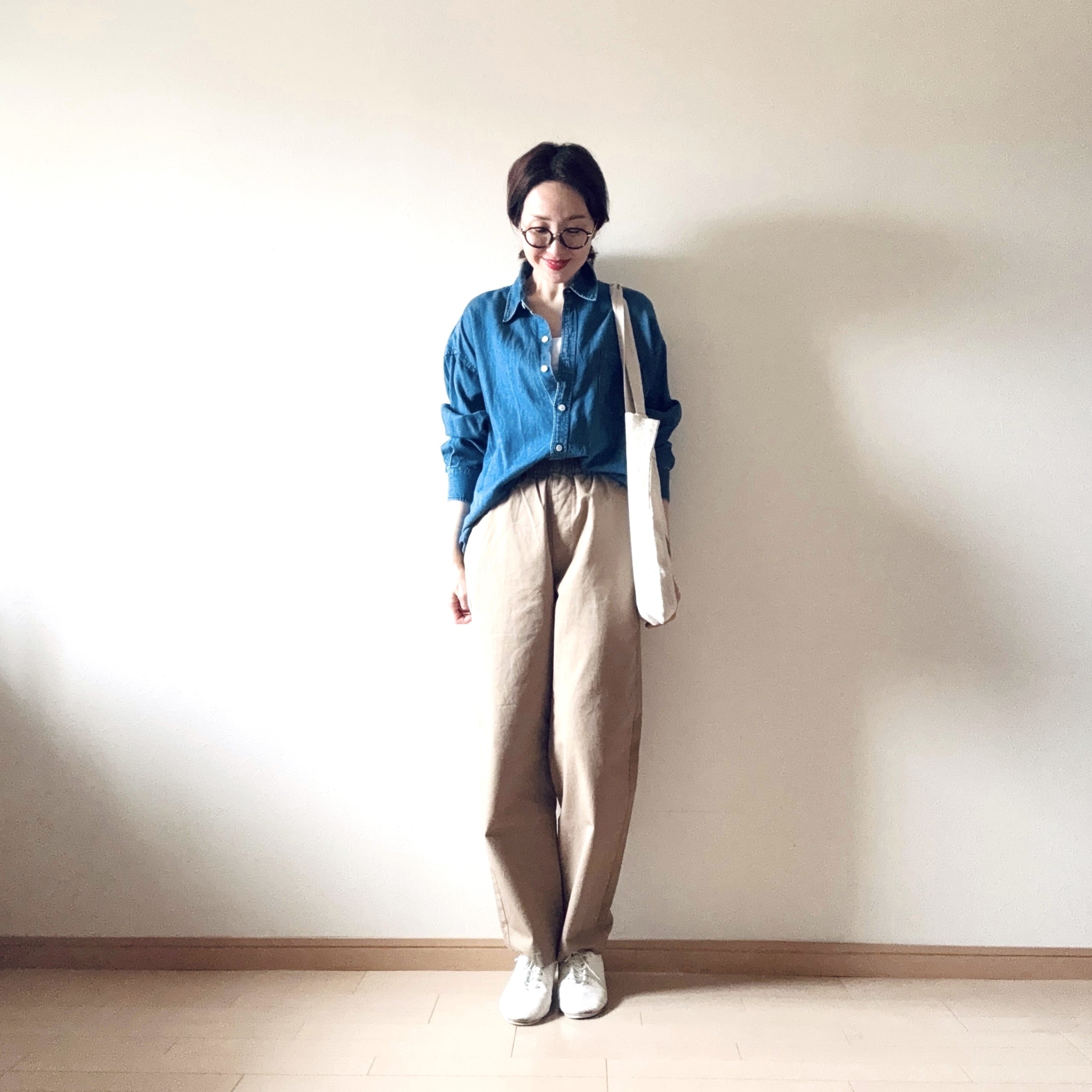 SLOBE IENA デニムライクシャツ
CROWN ダンスシューズ　婦人 洗いざらし　コットンイージーテーパードパンツ婦人Ｓ・ベージュ
CROWN ダンスシューズ