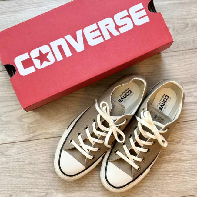 CONVERSE(コンバース)の【雅姫さんコラボ】ALL STAR（R） OX／HW　グレージュ　LEEマルシェ