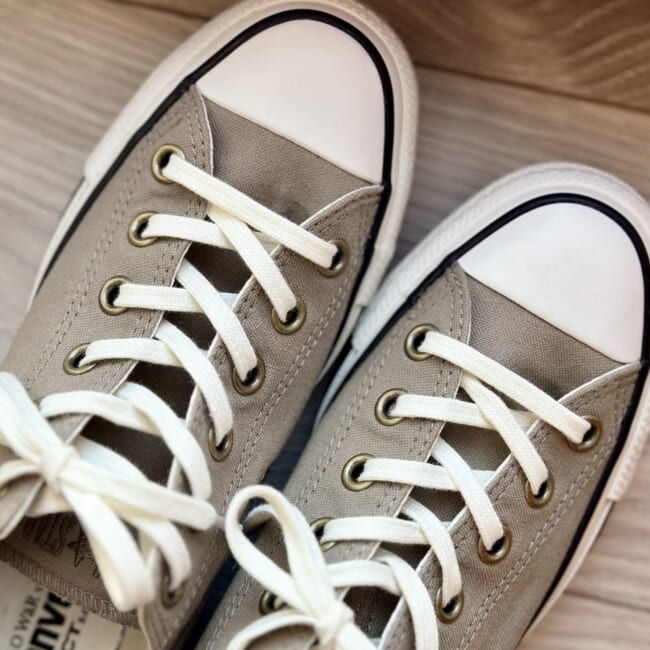 CONVERSE(コンバース)の【雅姫さんコラボ】ALL STAR（R） OX／HW　グレージュ　LEEマルシェ