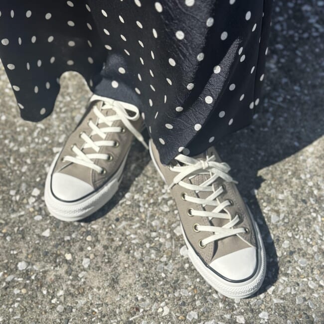 CONVERSE(コンバース)の【雅姫さんコラボ】ALL STAR（R） OX／HW　グレージュ　LEEマルシェ