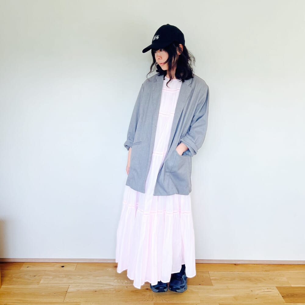 ne Quittez pas ヌキテパ コットンボイル ティアード マキシ ドレス Cotton Voile Tiered Maxi Dress さくら ピンク