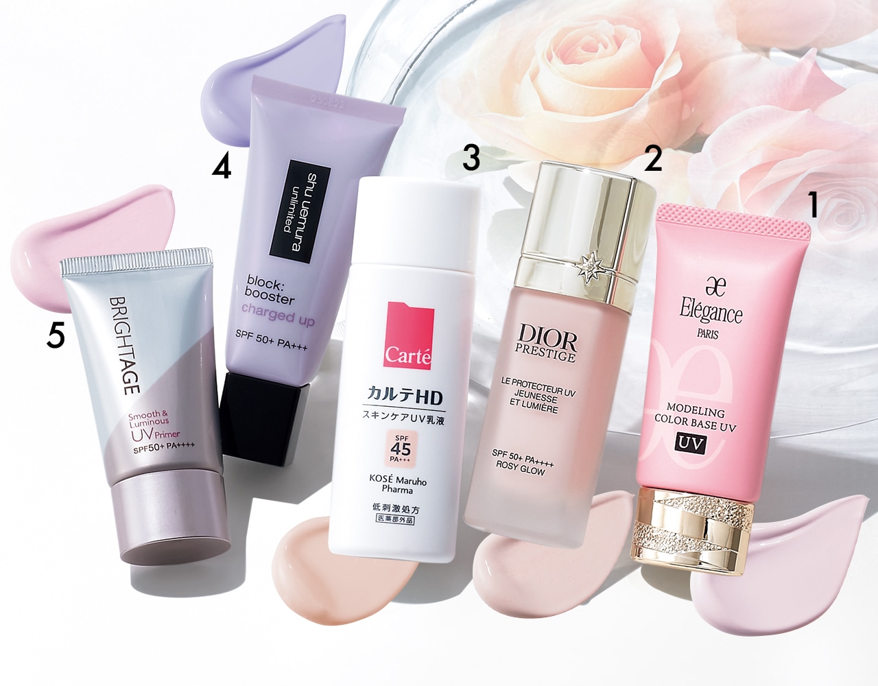 トーンアップの定番ピンク、パープルの新作は、素肌のなりすまし感が進化！　首から浮かずにどよんとした肌をフェミニンな美人肌へ。