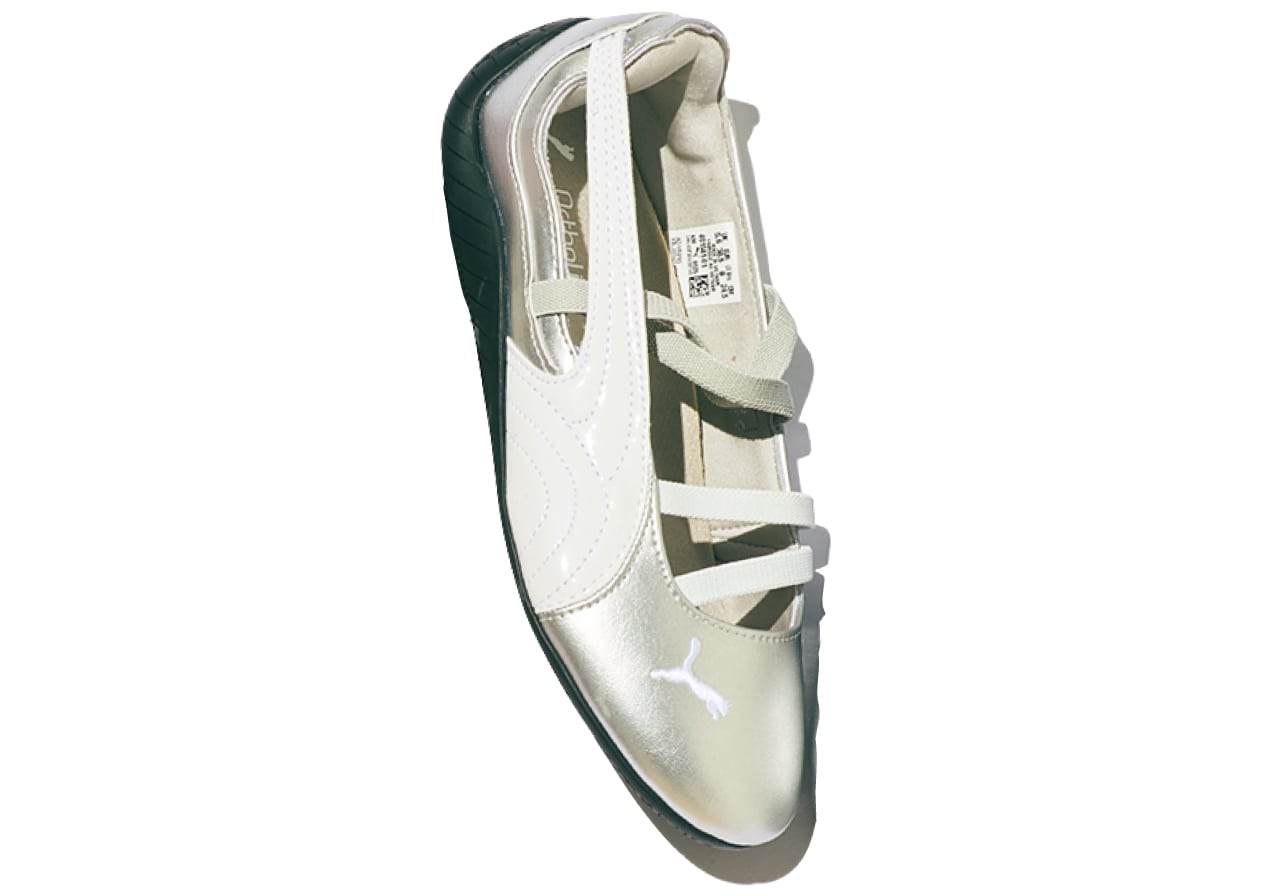 ［スピードキャット バレエ メタリック スニーカー］￥12100／プーマ