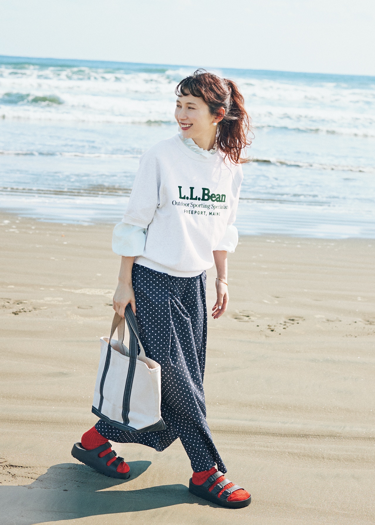 kazumiさんのL.L.Bean(エル・エル・ビーン)【洗える】Portage Short-Sleeve Sweatshirtのコーデ