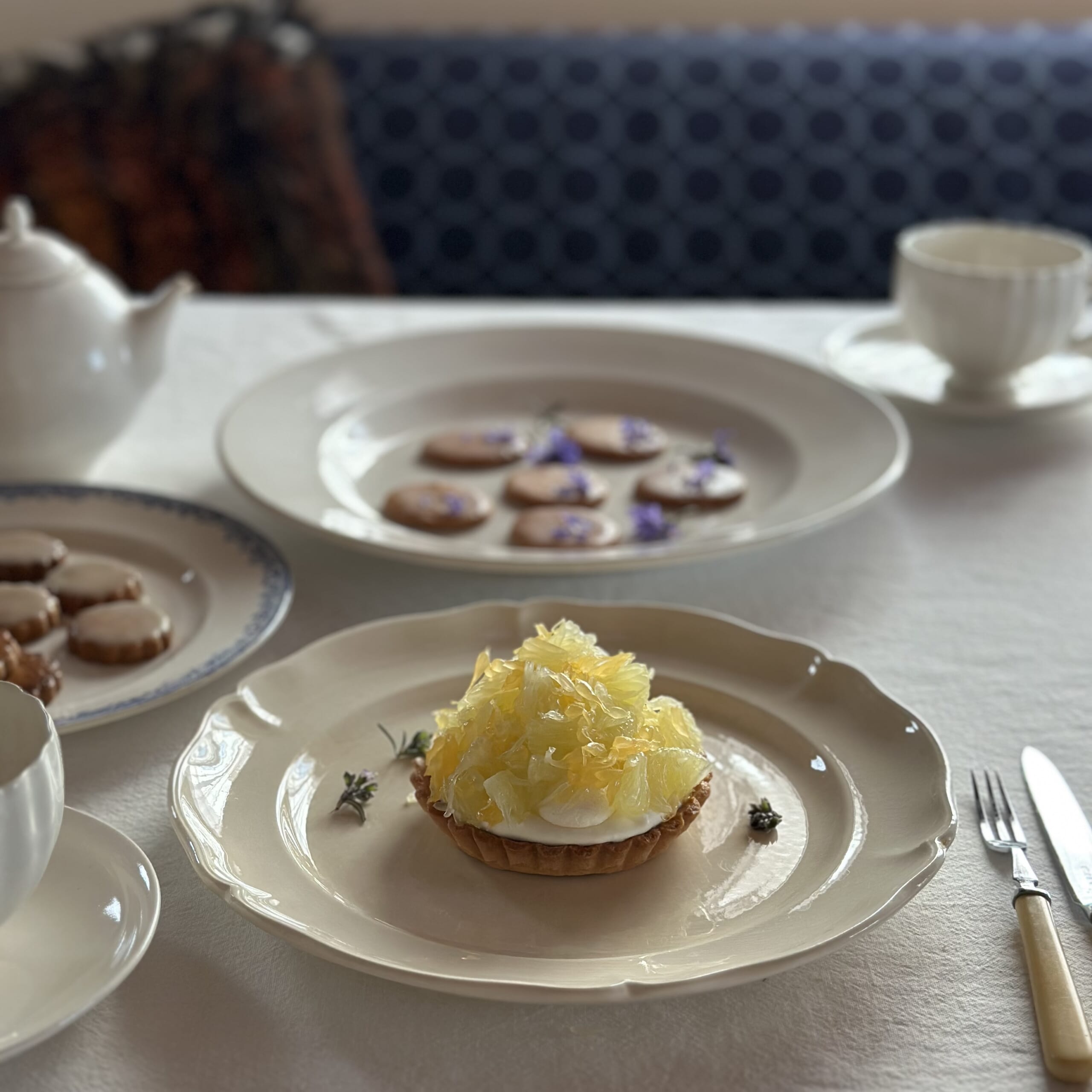 お茶時間 ローズマリーのお菓子 文旦のタルト