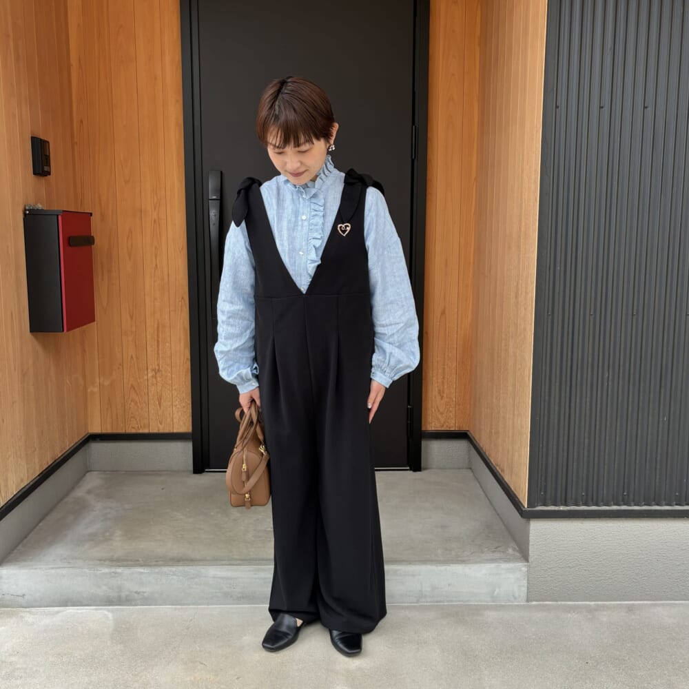 小学校入学式　12closet　リネンフリルブラウス