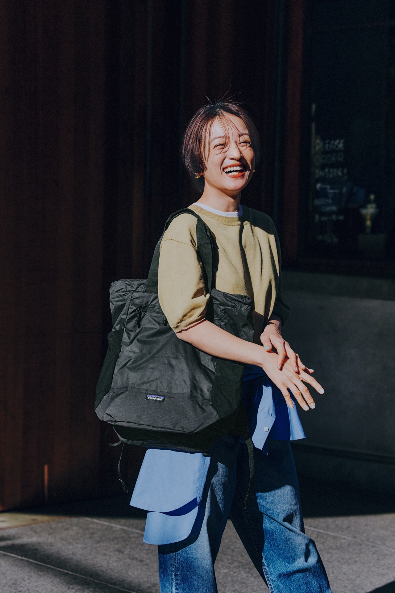 高山都さんのpatagonia（パタゴニア）【洗える】【撥水】【パッカブル】Terravia Tote Packのコーデ