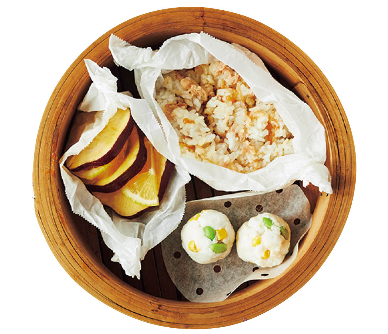 蒸し時間がすべて同じだから、ほったらかしでも大丈夫！