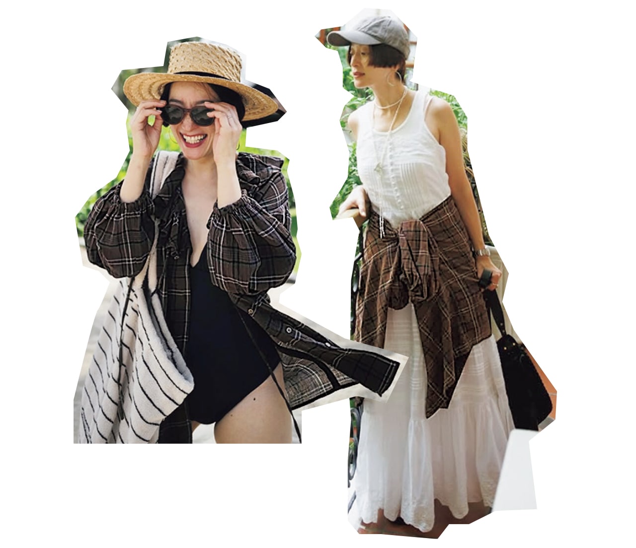 街では腰に巻いて、プールでは水着の上からさらっと！