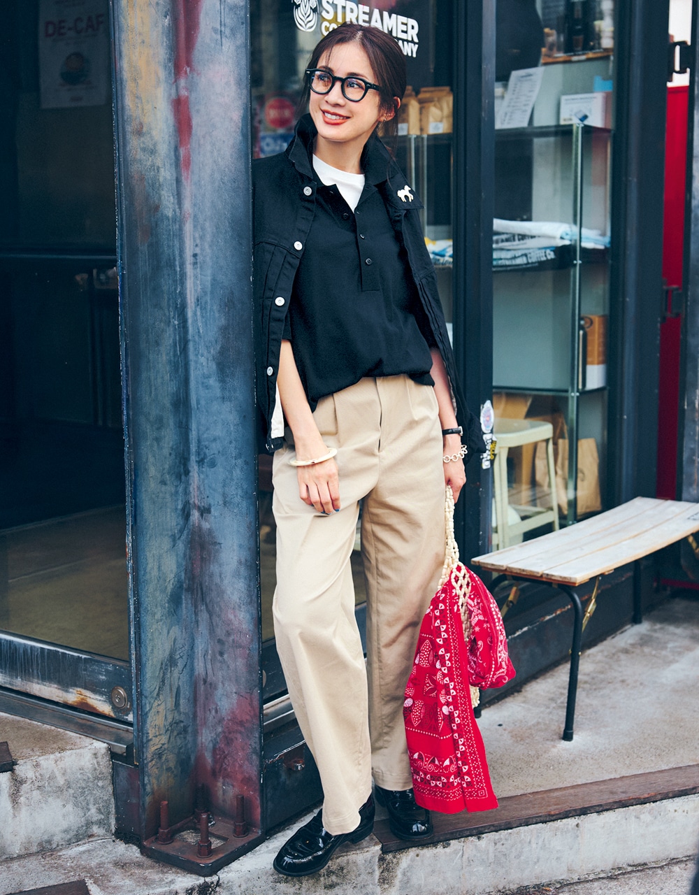 ワークパンツコーデ 高垣麗子さん