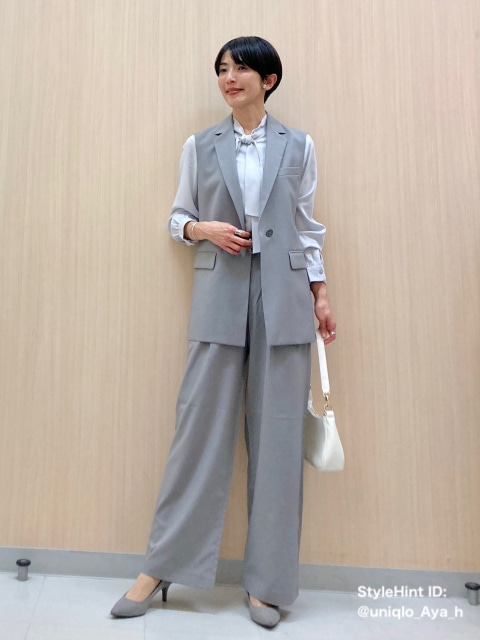 「テーラードジレ」グレー使ったお仕事コーデ