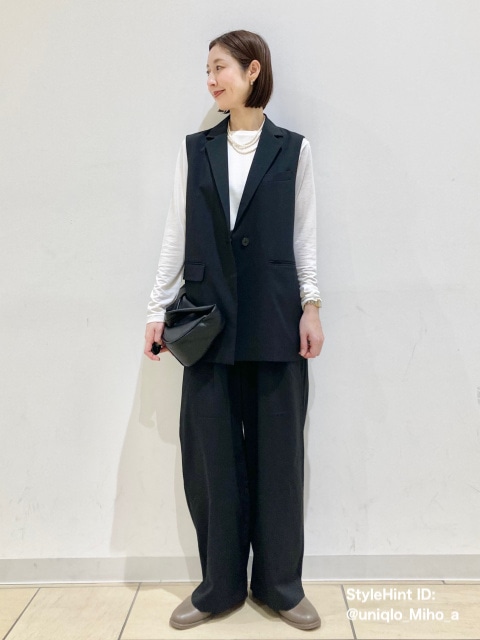 「テーラードジレ」ブラック使ったモノトーンコーデ