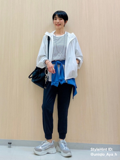 ポケッタブルUVカットパーカを使ったスポーティーコーデ