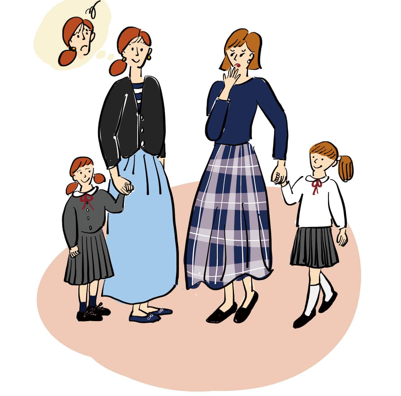 ママ友との向き合い方イラスト