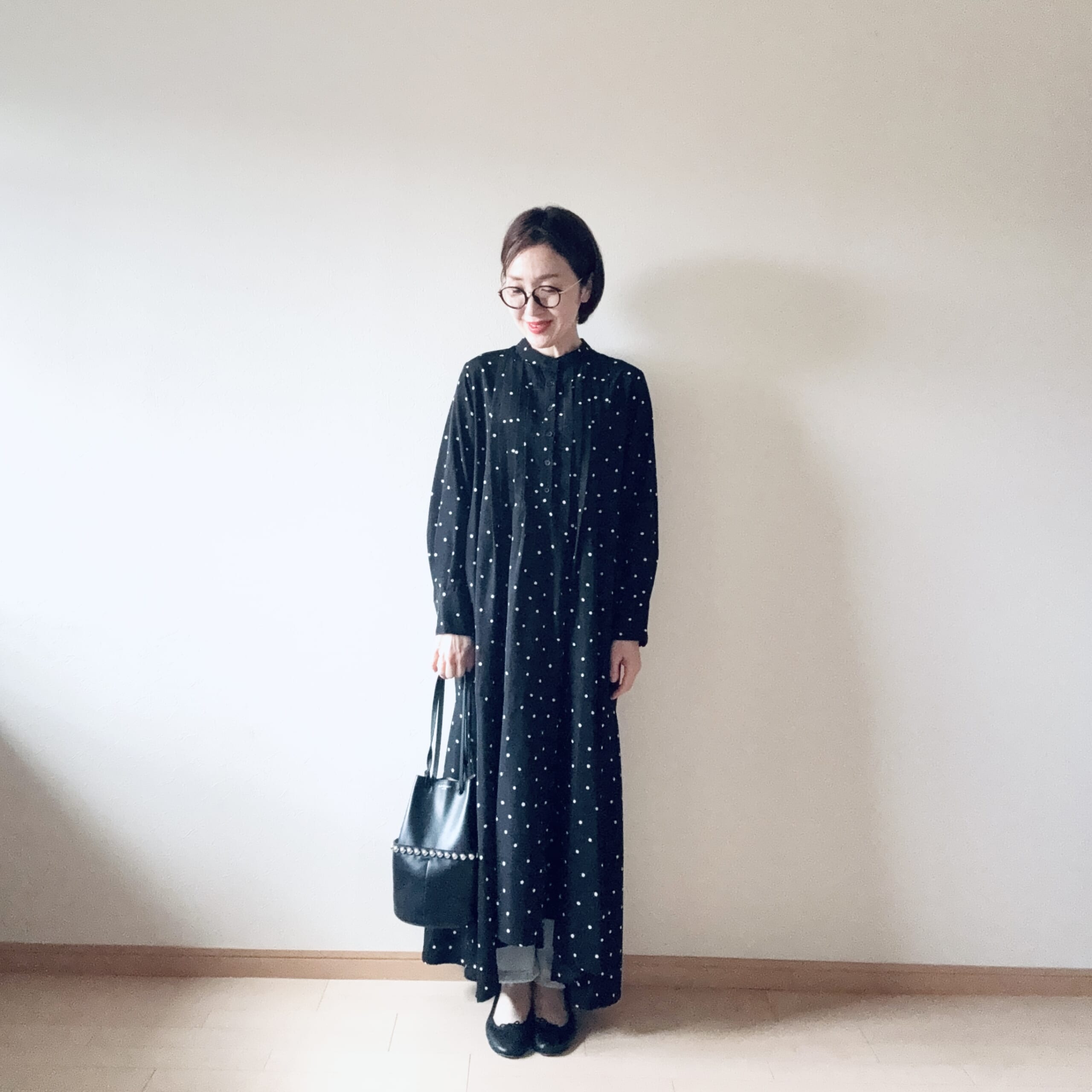 ドット柄ワンピース　coca ムーヴデニムストレートパンツ ライトブルー Sサイズ　Repetto バレエシューズ
J＆M DAVIDSON