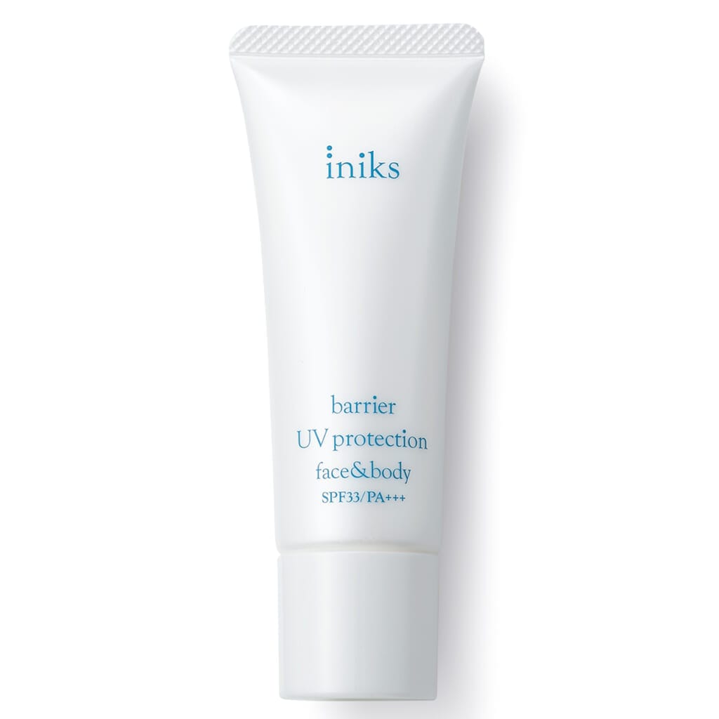 iniks バリア UV プロテクション フェイス＆ボディ SPF33・PA＋＋＋ UV耐水性★ 45g￥2420／マルホ