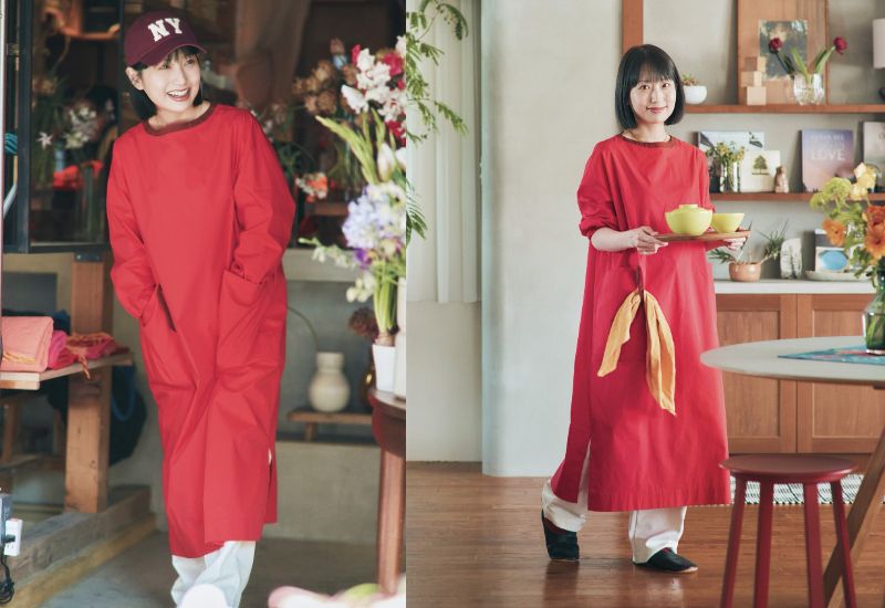 長谷川あかり　12closet　LEEマルシェ　別注　かっぽう着　器