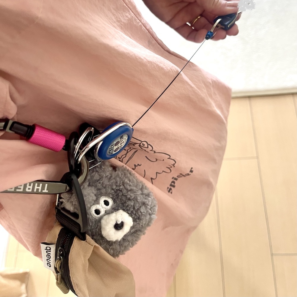 チャーム　キーリング　イヤホンケース　100均　リールキー