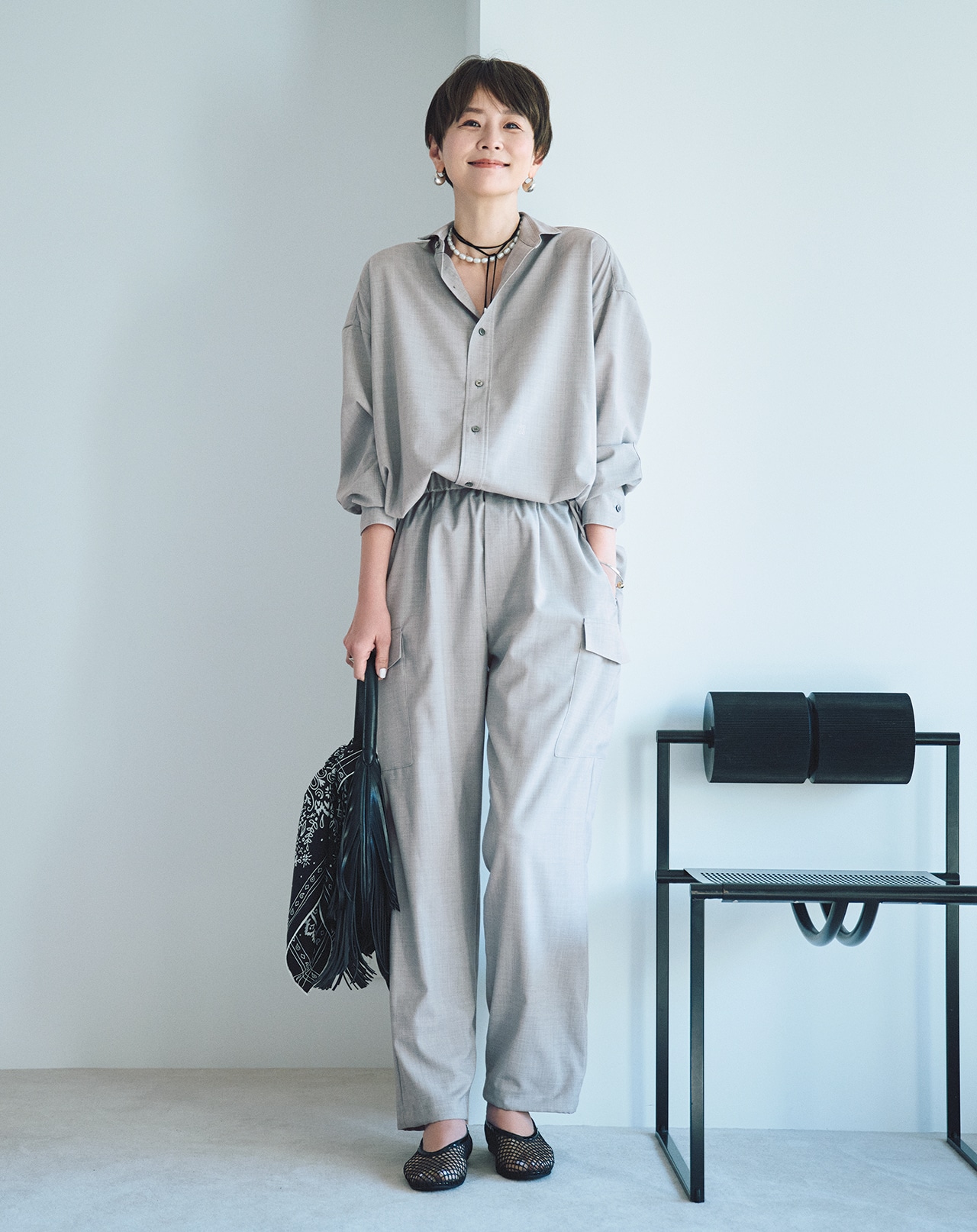 明日なに着る04212026のコーデ　モデル／五明祐子