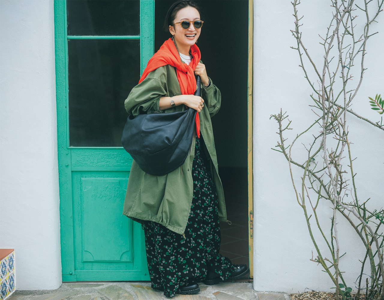 【シンプルボディバッグコーデ】リッチに映える本革で撥水！天候や汚れを気にせず投入OK 高山都さん