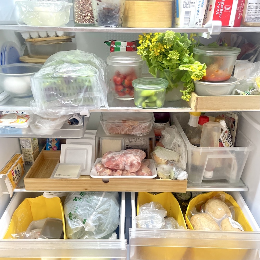 冷蔵庫　食材　まとめ買い　　 　冷蔵庫の中身