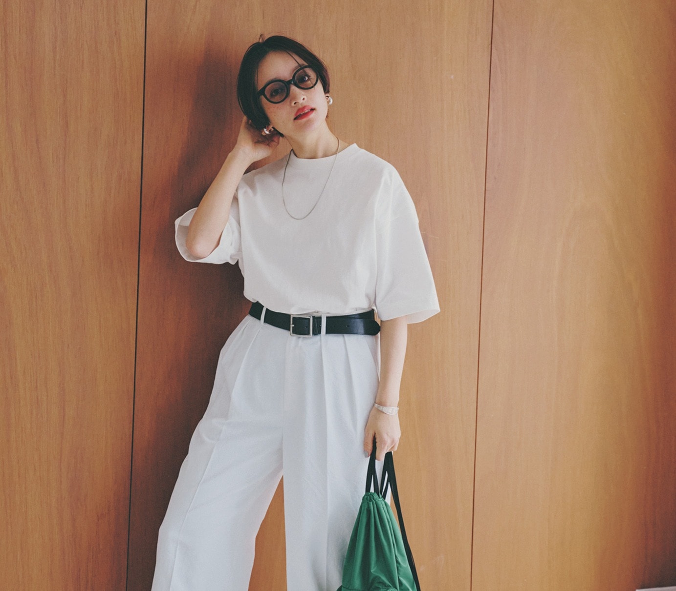 12closet
【洗える】大人に似合う・巾着付き USAコットンワイドTシャツ＆ノースリーブTシャツ