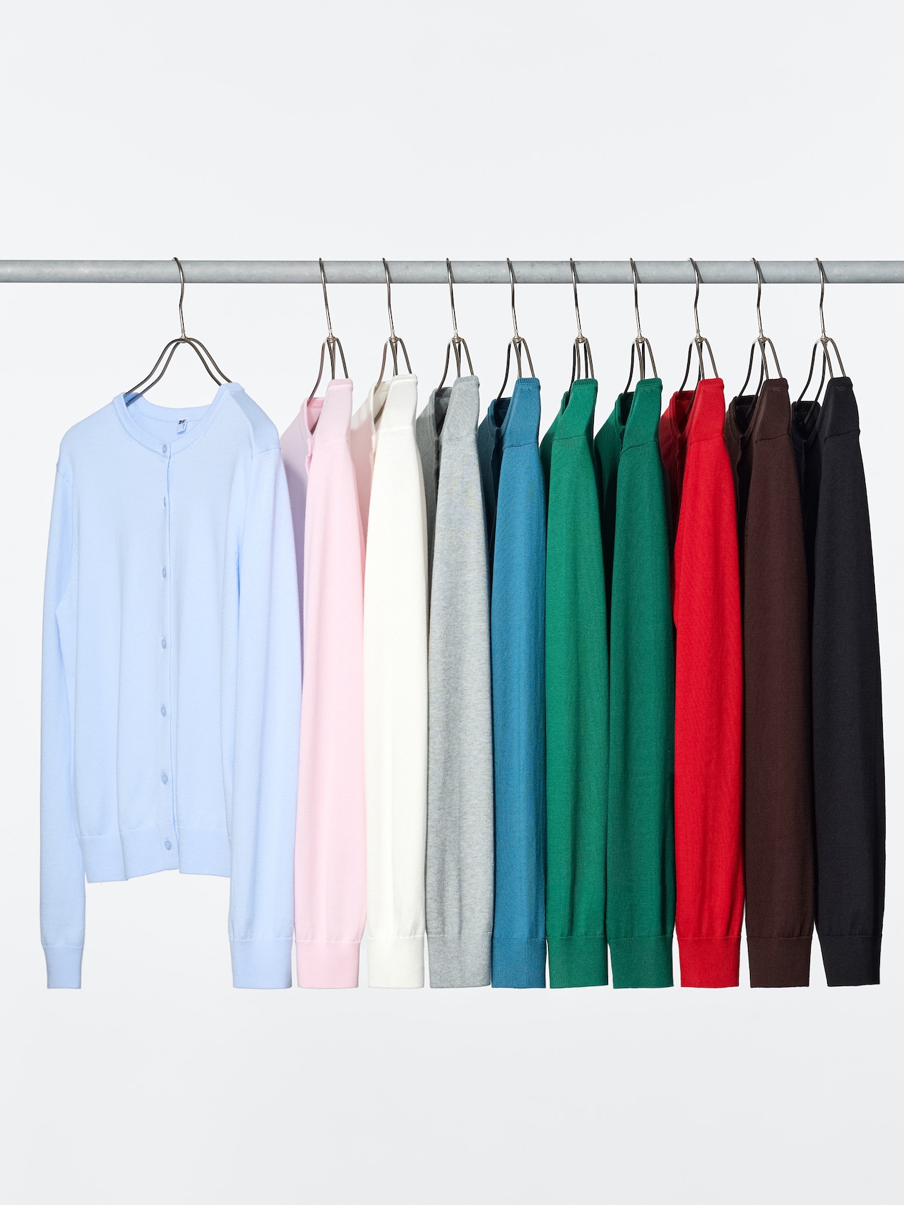 UVカットクルーネックカーディガン/ウォッシャブル