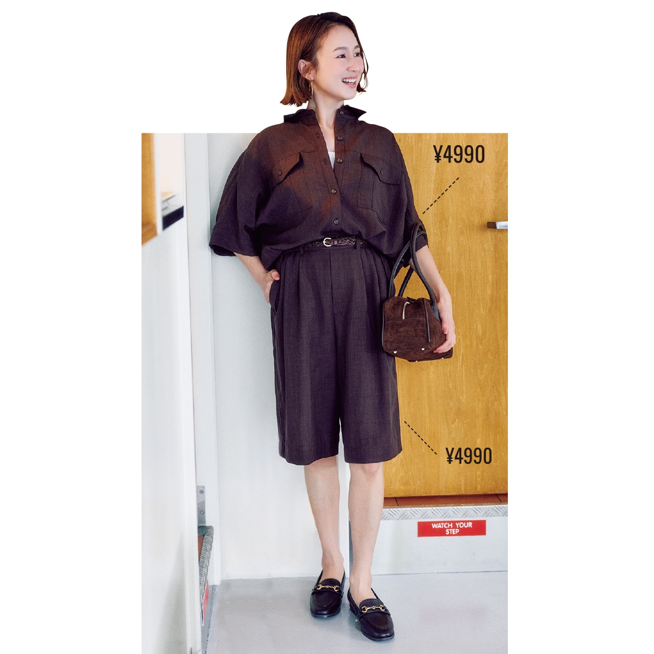 【ANY（エニィ）】のシャツセットアップ （上）¥4990・（下）¥4990