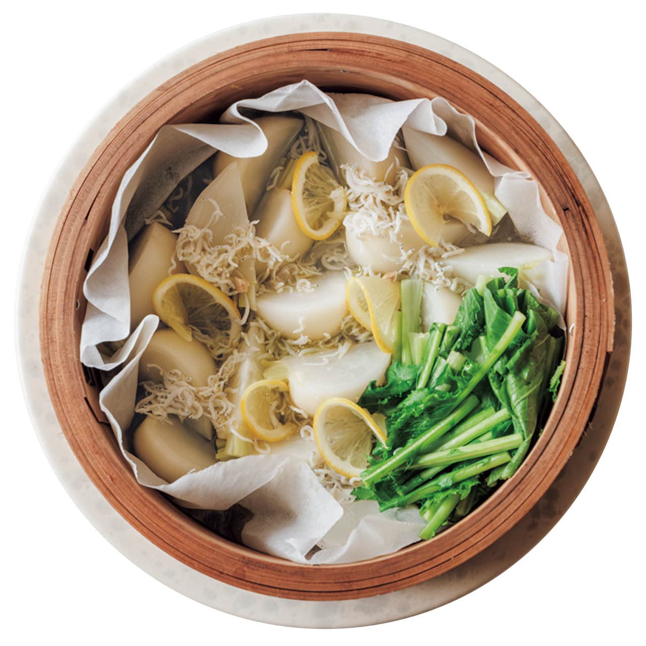 かぶとシラスのオイルレモン蒸し